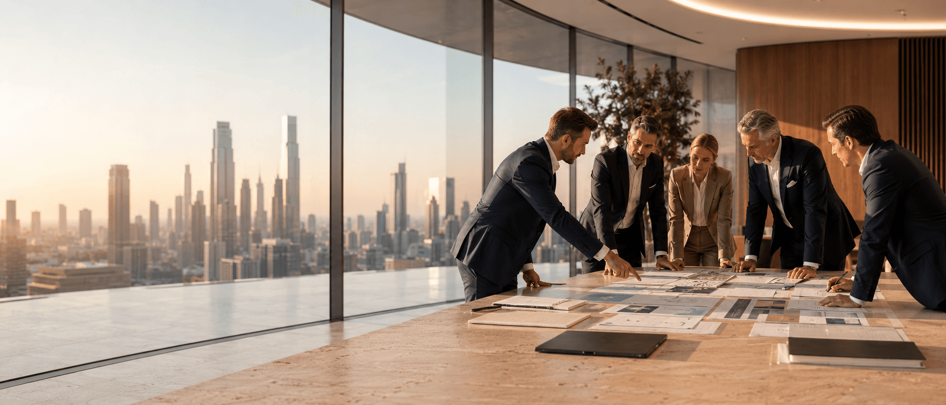 Middle Eastern professionals in modern office